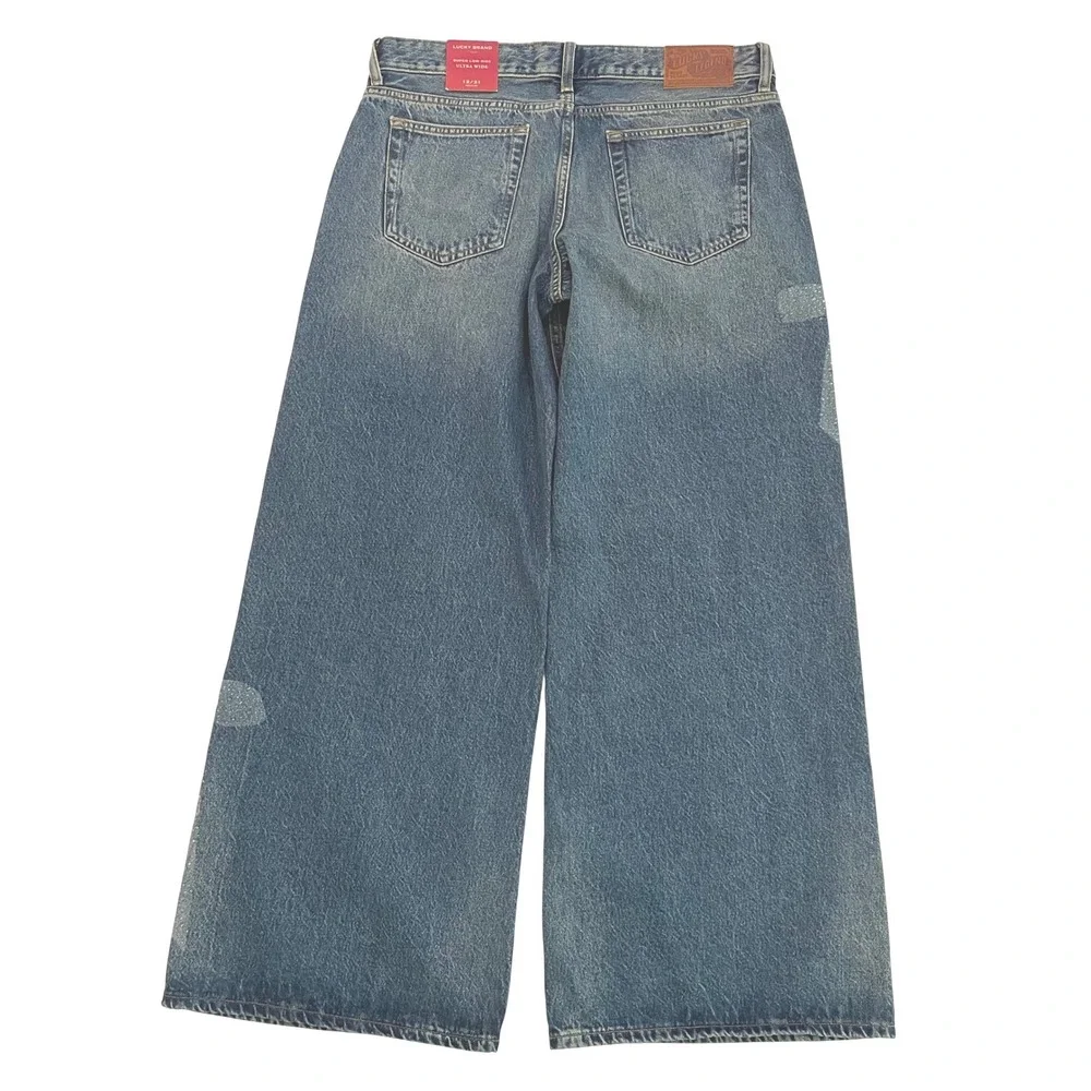 Lucky Brand Lucky Legends Jeans Women 12/31 Ultra Wide Leg Low Rise Y2K Coquette